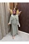 Elin Cloak Detailed Brooched 3-Piece Set |   Green - 3