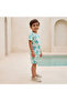 Crew Neck Short Sleeves T-shirt with Turtle Print - 2