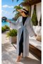Striped Adjustable Waist Long Pareo Baby Blue - 3