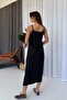 Women's Strappy Viscose Dress with Side Slits - 2