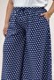 69010 Plus Size Mango Trouser Skirt with Elastic Waist - Navy Blue Polka Dot - 2