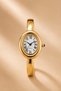 Oval Gold Women's Wristwatch – Elegant Cuff Bracelet Watch with Roman Numerals |   Stylish, Minimal, Classic, Daily & Special Occasion Gift Women's Watch - 7