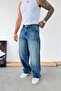 Blue Ripped Detailed Super Baggy Fit Pants - 3