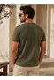 Set of 2 Men's Navy-Khaki Cotton Slim Fit Crew Neck Basic T-Shirts - 5