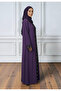 Plum Elegance Embroidered 2-Piece Abaya Set | Nida Fabric-2P864 - 3