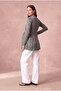 Maternity Dark Green Melange Viscose Crew Neck Long Sleeve Double Layer Nursing Blouse Lacey - 5