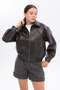 New Season Women's Bomber Leather Jacket Belt Detailed Crop Soft Leather Jacket Stand Collar - 2