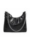 Soft Leather Casual Chain Accessory, Knitted Sleeve Detail, 3-Compartment Shoulder Bag - 4