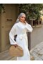 Women's Strawberry Fabric Oversize Cut Shawl Abaya Pants 3-Piece Set - 4