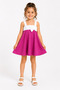 25007-26 Girls' Strappy Dress Swimsuit Big Bow Detail Flared Skirt Sea and Pool Swimsuit - 4