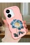 Poco C65 Compatible Case Camera Protector Pink Silicone Couple Phone Case Floral Pattern
