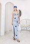 Polka Dot Openwork Beach Dress Blue - 4