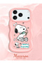 iPhone 17/18 Pro Compatible Case with Camera Protector Pink Silicone Couple Phone Case Stripe Pattern - 2