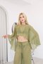 Chiffon Belerin Blouse Trousers Green - 3