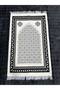 Silvery Velvet Patterned Fringed Gift Bundle Thick Luxury Prayer Mat
