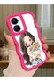 Vivo Y16 Compatible Case Camera Protector Red Silicone Couple Phone Case Girl Pattern