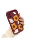 Samsung Galaxy A05 Compatible Case Camera Protector Burgundy Silicone Couple Phone Case Floral Pattern - 3