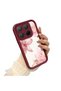 Mi 15t Pro Compatible Case Camera Protector Burgundy Silicone Couple Phone Case Floral Pattern - 2