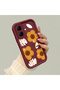 Tecno Spark Go 2 Compatible Case Camera Protector Burgundy Silicone Couple Phone Case Floral Pattern - 3