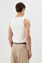 White Men's Basic Ribbed Undershirt - 3