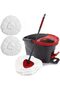 Easy Wring Spin Mop & Bucket Set with Foot Pedal – 360° Rotating Microfiber Floor Mop System with Stainless Steel Wringer, Adjustable Handle & 2 Reusable Mop Heads