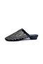 3 cm Mini Heeled Black Color Women's Stylish Closed Toe Sabo Slippers with Mesh and Stones - 4