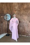 Mine Chiffon One-Shoulder Cape Women's Hijab Evening Dress - 3