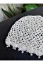 White Pearl Detailed Openwork Knitted Beanie – Bohemian Summer Hair Accessory - 3