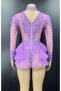 Lace Bodysuit, Dancer Body Suit, Dancer Costume, Mesh Ruffles Latin Dance Costume, Dancer Swimsuit - 3
