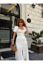 Romantic Balloon Sleeve Square Neck Button Detailed Women's Midi Dress - 3