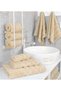 Safi Plus Towel Set Luxury Hotel Quality 600 GSM Genuine Combed Cotton, Super Soft & Absorbent Family Bath Towels 6 Piece Set - 2 Bath Towels, 2 Hand Towels, 2 Washcloths - Beige - 4