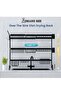 3 Layer Dish Drying Rack Over the Sink - 3 Tier Compact Kitchen Organizer and Storage Space Saver for Counter - Dish Drainer and Utensil Holder (Stainless Steel, Black Dish Rack) - 4
