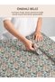 100% Cotton Satin Fabric 100X155 cm Blue Green Floral Patterned Decorative Patchwork Fabric - 8