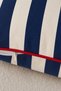 Red Piping Blue Striped Throw Pillow Cover - 3