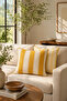 Olea Yellow Striped 2-Piece Throw Pillow Cover - 2