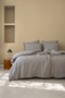Anthracite Colored Striped Double Duvet Cover Set 200X220 - 2