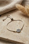 Zircon Blue Evil Eye Bead Figured Bracelet with Chain and Elevator Closure
