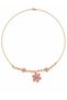 Sapphire Zircon Stone Pink Sakura Flower Steel Necklace-Tarnish Resistant Stainless Steel - 2