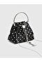 Emi Satin Leather Polka Dot Women's Black Handbag