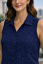 Embroidered Muslin Sleeveless Shirt - 2