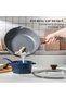 Swiss Granite Coating Non-Stick Frying Pan Skillets (20+26Cm With Lid) With Wooden Handle, Pfoa/Pfos/Apeo Free, Omelette Pans, Healthy Cookware Chef'S Pan, Pfoa Free, Dishwasher Safe, Black - 7