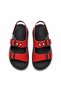 Boys' Black Red Velcro Sandals Lightweight Non-Slip Sole Summer Casual Children's Sandals - 6