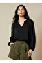 V NECK WOVEN TOP