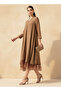 MINIMAL V NECK SOLID TRAPEZE DRESS - 2