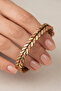 Women's Copper Bracelet Double Color Leaf Motif Weave Model Handcrafted Adjustable Copper Bracelet - 3