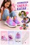 Girl's Glittery Color Gradient Laceless Mesh Casual Sneaker Sports Shoes 31-35 - 2