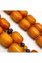 Antique German Muski Rosary 33 Beads 15.5x21mm Honey-Gold Prayer Beads Tasbih 173g Silver-Tone Chain Tassel - 3