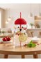 Cute Bear Figure with Straw Glass Cup with Hat Lid Children's Water Bottle Water Bottle 570 ml - 2