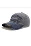 Original the Black Embroidered Washed Leather Vintage Cap Baseball Hat Cap