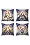 Lavender Animal Illustrations Patterned Set of 4 Throw Pillow Covers - 3